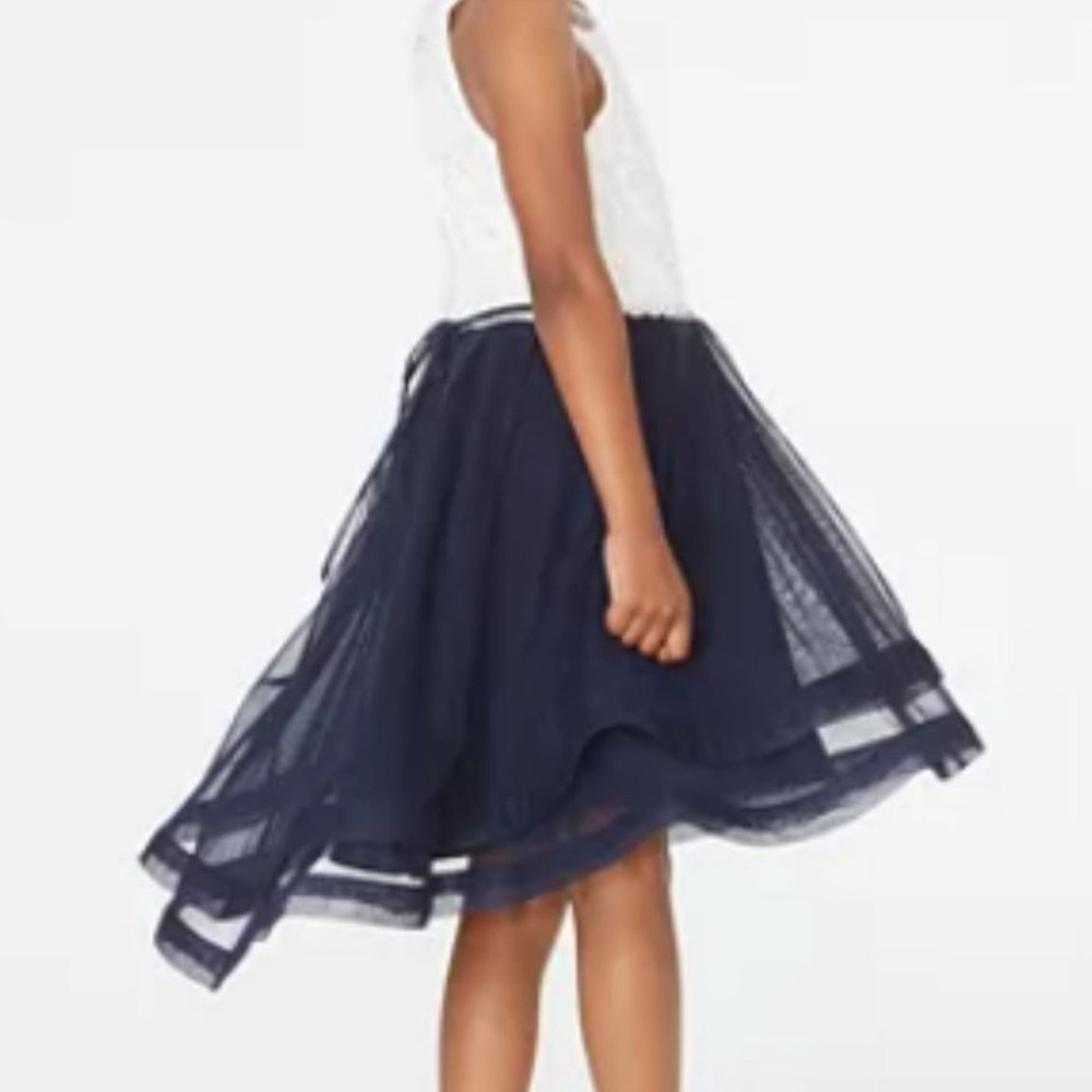 Speechless White and Navy Formal Kids Dress - Picture 1 of 13